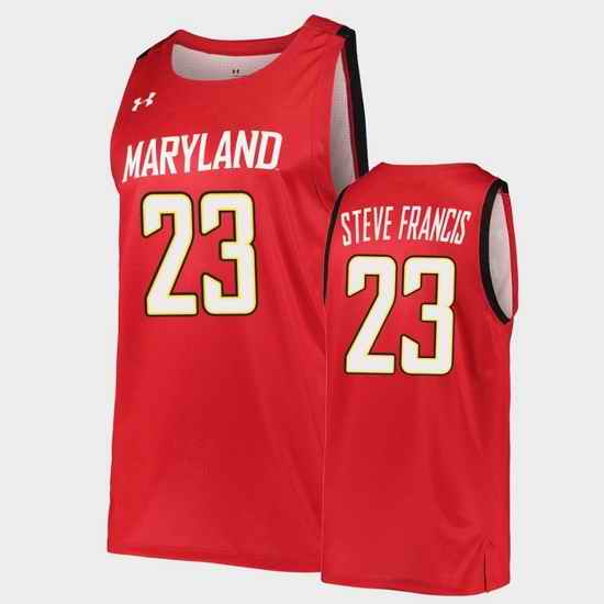 Men Maryland Terrapins Steve Francis Hardwood Classics Red Basketball Jersey